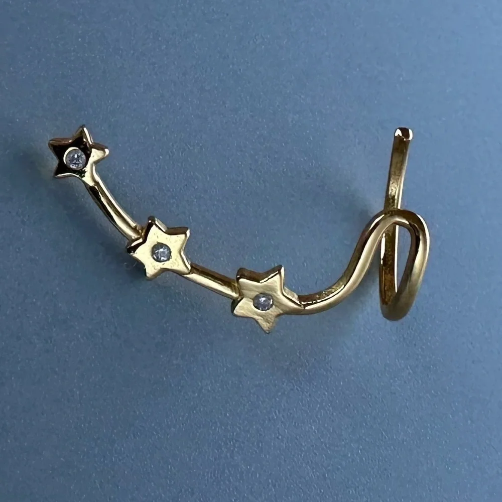 14k Gold Vermeil Star Ear Cuff